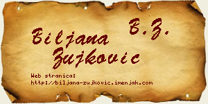 Biljana Žujković vizit kartica